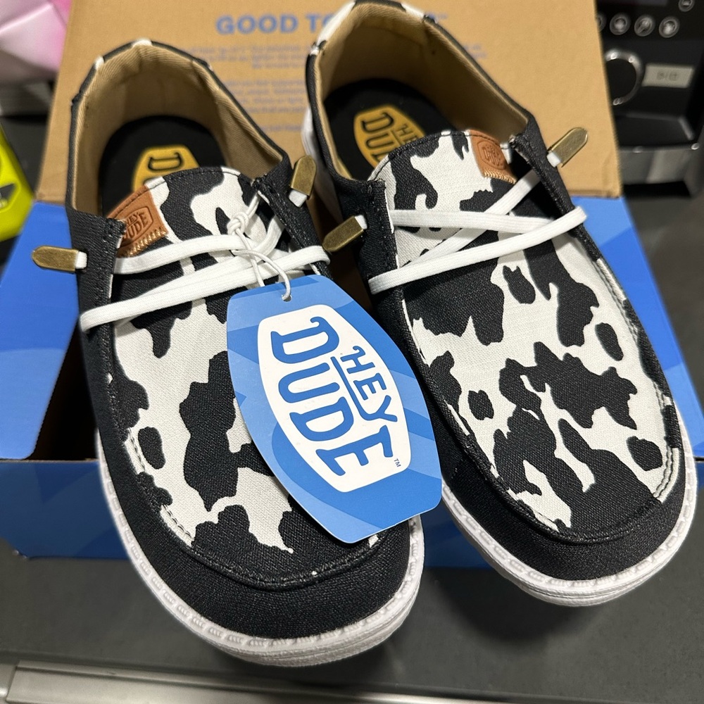 Hey Dude Black and White Sneakers Sporty Casual